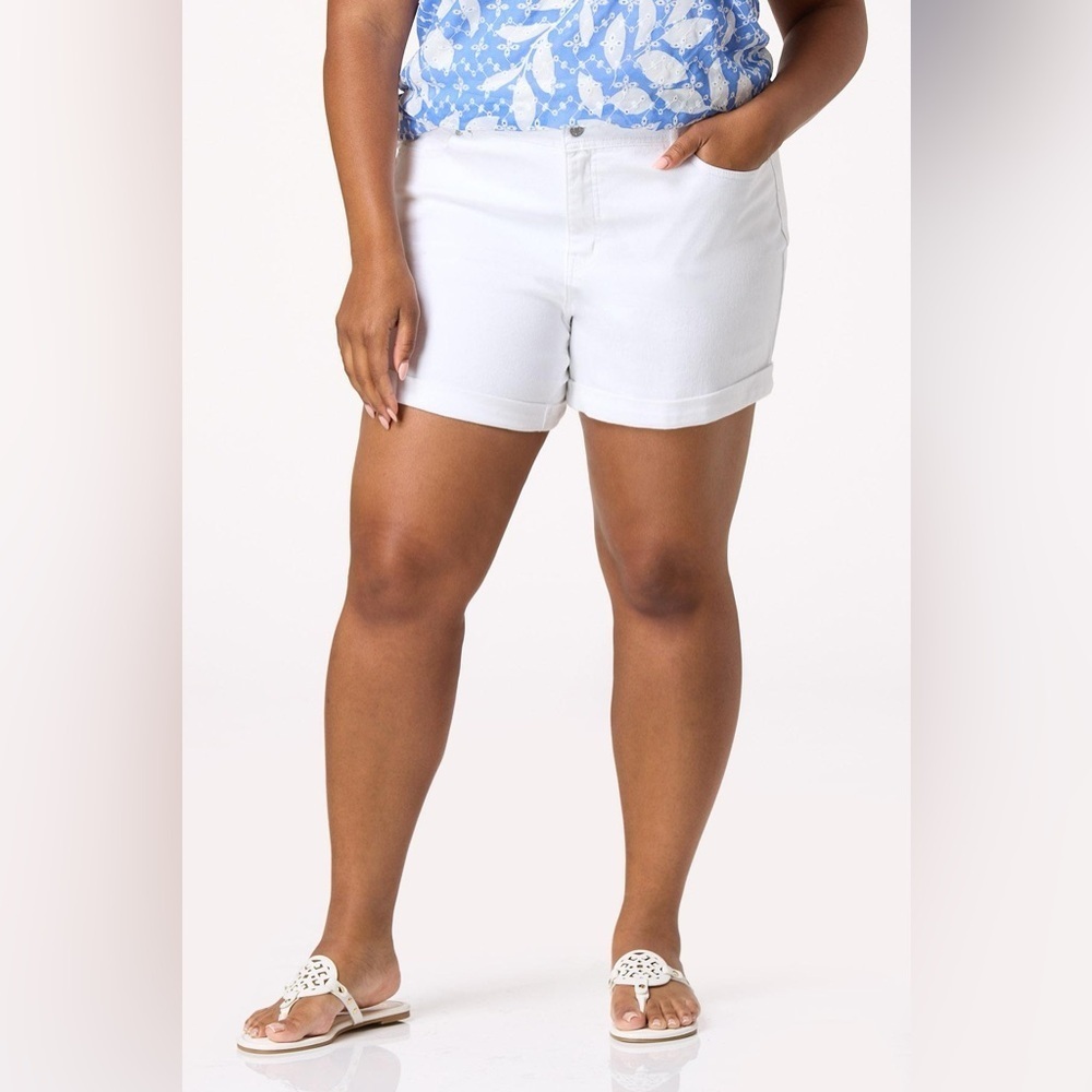 Cato | PLUS SIZE WHITE ROLLED DENIM SHORTS VARIOUS SIZES AVAILABLE
